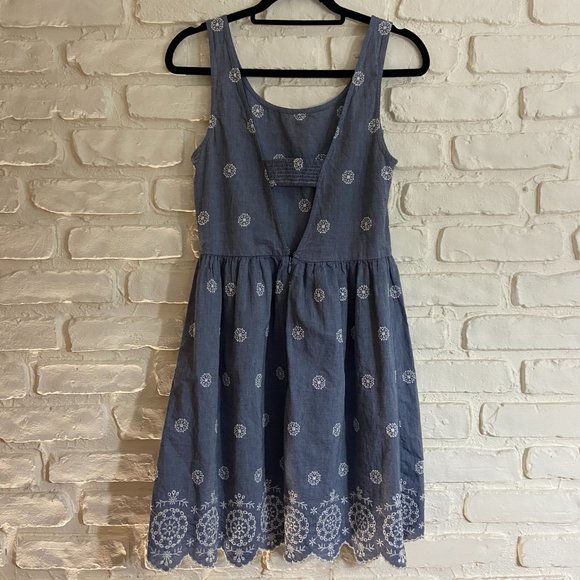 3/$15 Embroidered Linen Dress with Key-hole Back - Picture 3 of 9